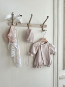 Baby meisje Lima newborn pakje geboortepakje van zacht katoen met schuine knoopjes in oud roze maat 50/56 en 62/68 (0 - 6 maanden) 