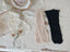 Baby meisje Rosa kanten kniehoge sokjes wit, zwart en creme/ one size bovenaanzicht