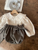 Pistachio bloomer broekje met strikjes