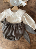 Pistachio bloomer broekje met strikjes