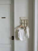 Rib Ribbon Bodysuit Cardigan Set