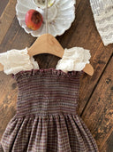Beau rompertje - bruin check - romper - Petite Amé