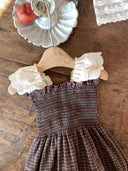 Beau rompertje - bruin check - romper - Petite Amé