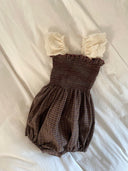 Beau rompertje - bruin check - romper - Petite Amé
