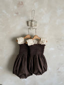 Beau rompertje - bruin check - romper - Petite Amé