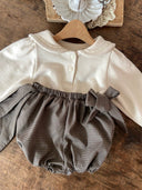 Pistachio bloomer broekje met strikjes