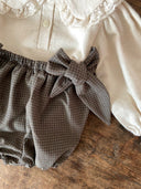 Pistachio bloomer broekje met strikjes