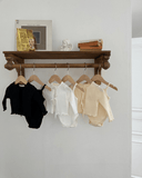 Rib Ribbon Bodysuit Cardigan Set - romper en vestje - Petite Amé