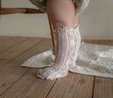 Rosa lace knie sokjes - sokken - Petite Amé